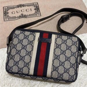 Gucci Shoulder Bag - Beige, Red, and Black